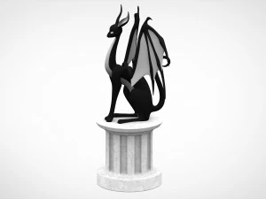 schwarze Sphinx 3D Modell