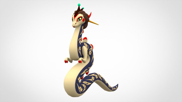 asian dragon 3D Модель .c4d .max .obj .3ds .fbx .stl .blend 