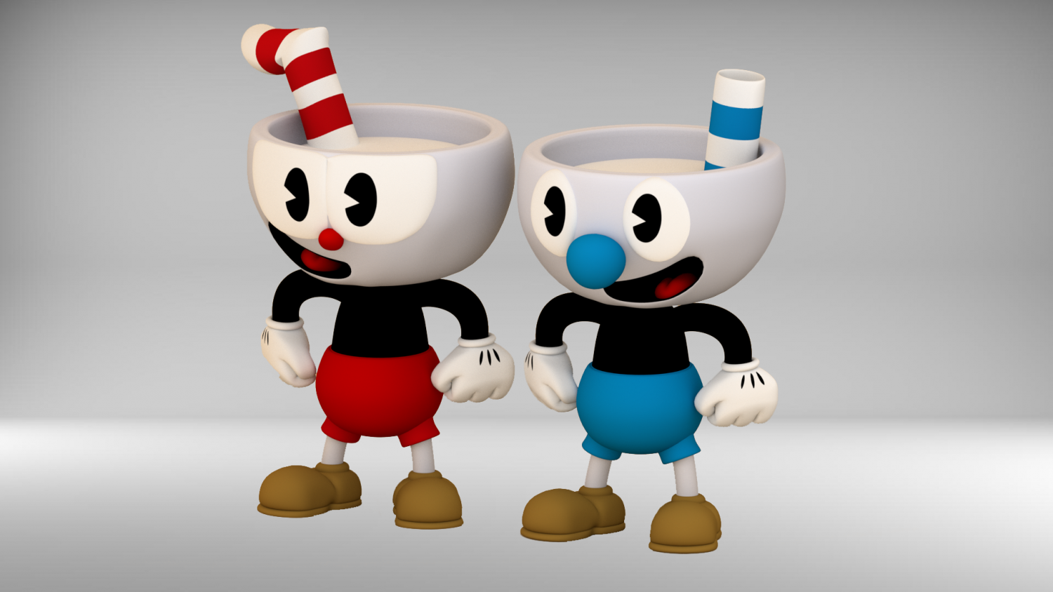 Cuphead And Mugman 3d Model In Cartoon 3dexport