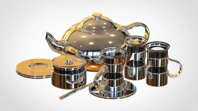 jogo de ch&aacute; Modelo 3D .c4d .max .obj .3ds .fbx .stl .blend 