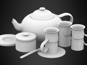 tea-set 3D-Modell