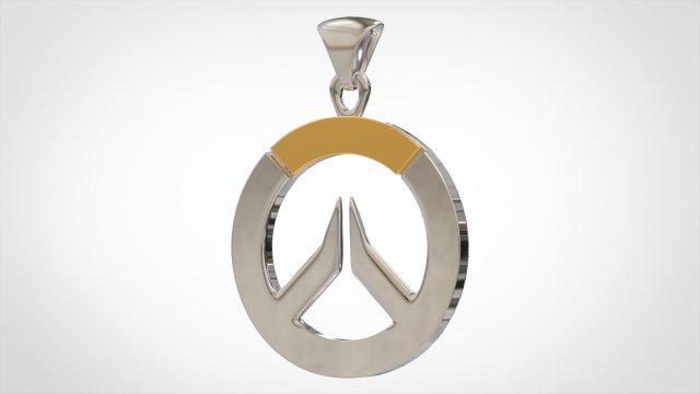overwatch logo pendant Model 3D .c4d .max .obj .3ds .fbx .stl .blend 