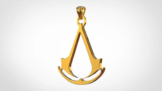 assassins creed logo pendant 3D Model .c4d .max .obj .3ds .fbx .stl .blend 