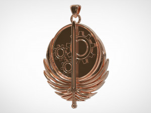 brotherhood of steel logo pendant Model 3D