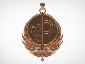 brotherhood of steel logo pendant Model 3D