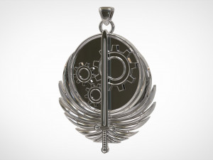 brotherhood of steel logo pendant Model 3D