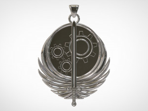 brotherhood of steel logo pendant Model 3D