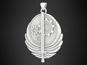 brotherhood of steel logo pendant Model 3D