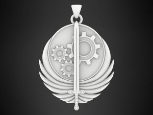 brotherhood of steel logo pendant Model 3D