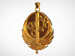 brotherhood of steel logo pendant 3D Model