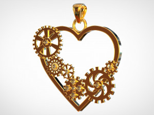 heart and gears pendant 3D मॉडल