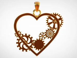 heart and gears pendant 3D Model