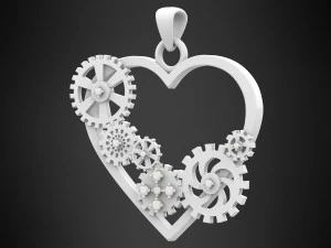 heart and gears pendant 3D Model