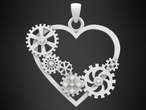 heart and gears pendant 3D मॉडल