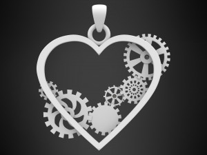 heart and gears pendant 3D मॉडल