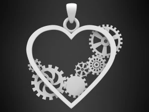 heart and gears pendant 3D Model