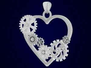 heart and gears pendant 3D Model