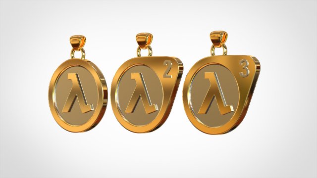 half-life logo pendants Modelo 3D .c4d .max .obj .3ds .fbx .stl .blend 