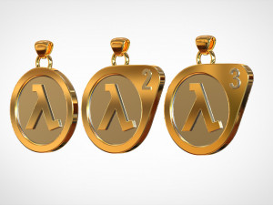 half-life logo pendants 3D Model