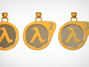 half-life logo pendants Modelo 3D