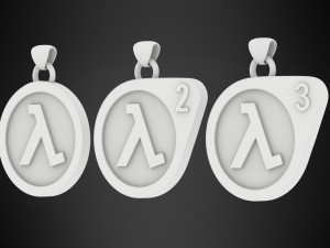 half-life logo pendants Modelo 3D
