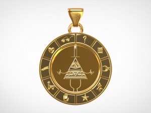 bill cipher zodiac pendant Modèle 3D