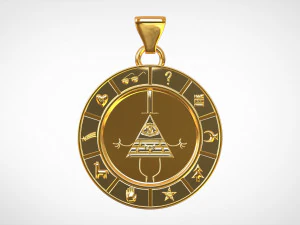 bill cipher zodiac pendant 3D Model