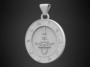 bill cipher zodiac pendant 3D Model