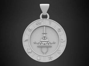 bill cipher zodiac pendant 3D Model