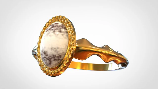 bague avec marbre blanc Modèle 3D .c4d .max .obj .3ds .fbx .stl .blend 