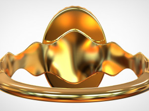 ring with white marble 3D Model