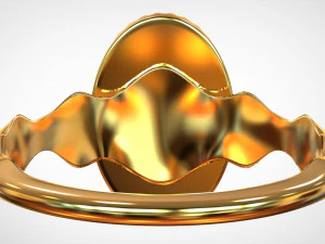 bague avec marbre blanc Modèle 3D