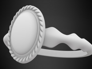 ring with white marble 3D Model