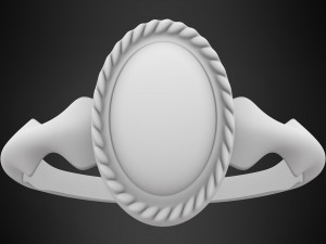 ring with white marble 3D Model