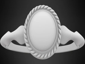 bague avec marbre blanc Modèle 3D