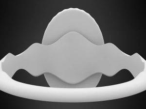 bague avec marbre blanc Modèle 3D