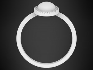 ring with white marble 3D Model