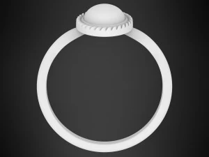 bague avec marbre blanc Modèle 3D