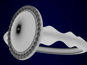 bague avec marbre blanc Modèle 3D