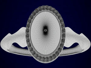 bague avec marbre blanc Modèle 3D