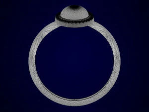 bague avec marbre blanc Modèle 3D