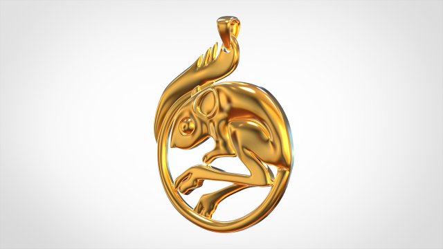 jerboa pendant 3D Модель .c4d .max .obj .3ds .fbx .stl .blend 