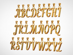 nautilus pompilius font alphabet pendants 3D Model