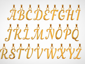 nautilus pompilius font alphabet pendants Model 3D