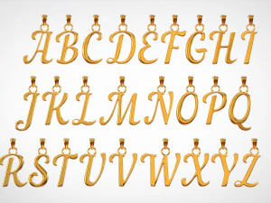 nautilus pompilius font alphabet pendants 3D Model