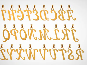 nautilus pompilius font alphabet pendants 3D Model