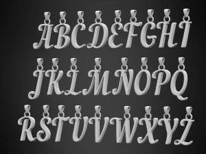 nautilus pompilius font alphabet pendants 3D Model