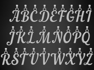 nautilus pompilius font alphabet pendants Model 3D