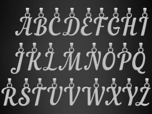 nautilus pompilius font alphabet pendants 3D Model