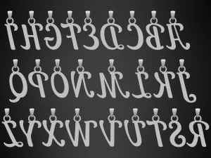 nautilus pompilius font alphabet pendants 3D Model